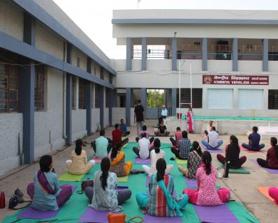 DEMONSTRATION OF YOGA WITH MUSIC BY TEACHERS ON 20/06/2023