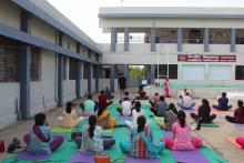 DEMONSTRATION OF YOGA WITH MUSIC BY TEACHERS ON 20/06/2023